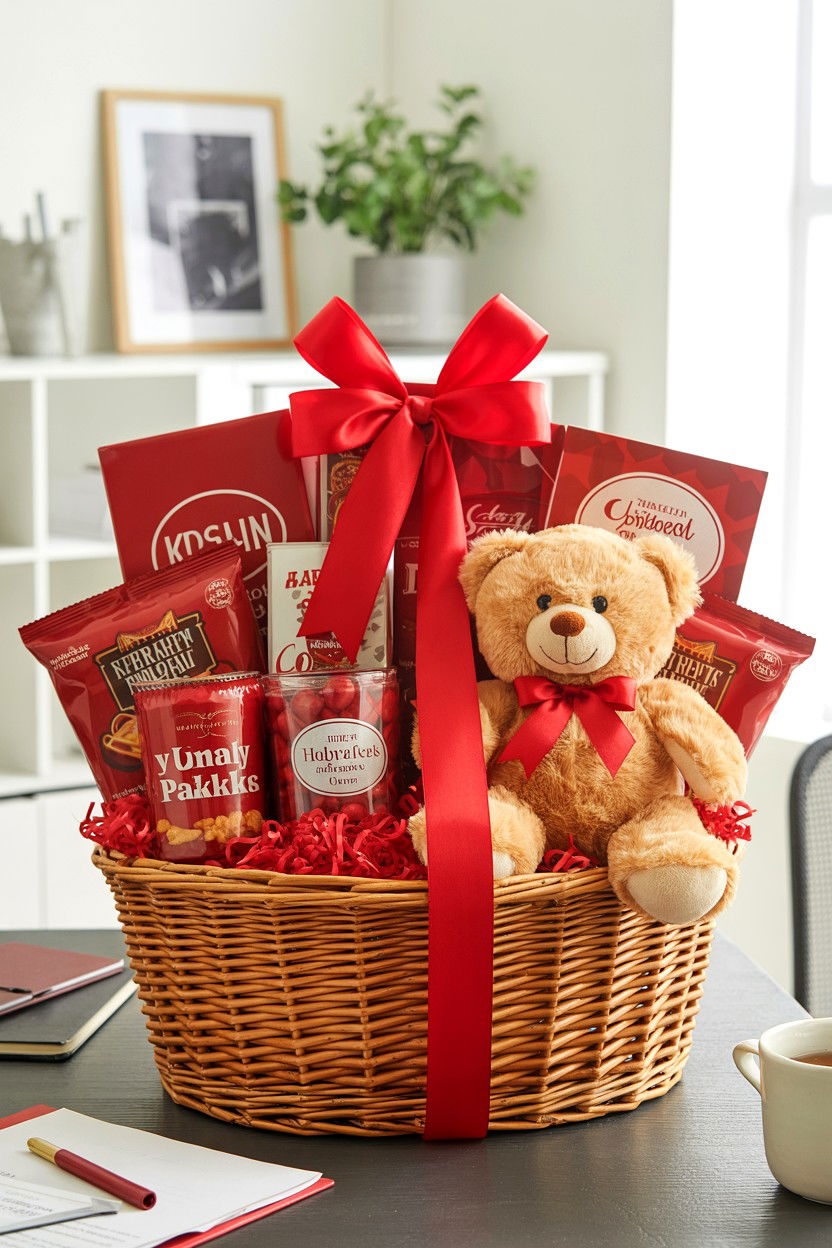 Gift Basket - 25 Valentine's Day Desk Surprise Ideas