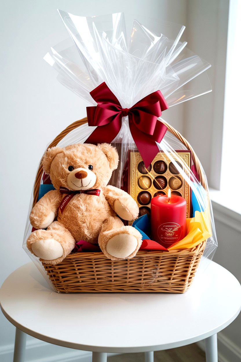 Gift Basket - 25 Dollar Store Valentine's Day Decor Ideas