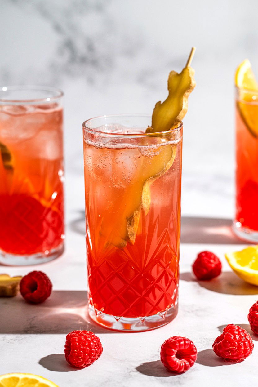 Ginger Raspberry Mocktail - 25 Valentine's Day Mocktail Ideas