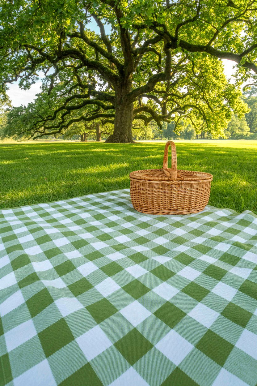 Gingham Picnic Blanket - 25 Cottagecore Valentine's Day Ideas