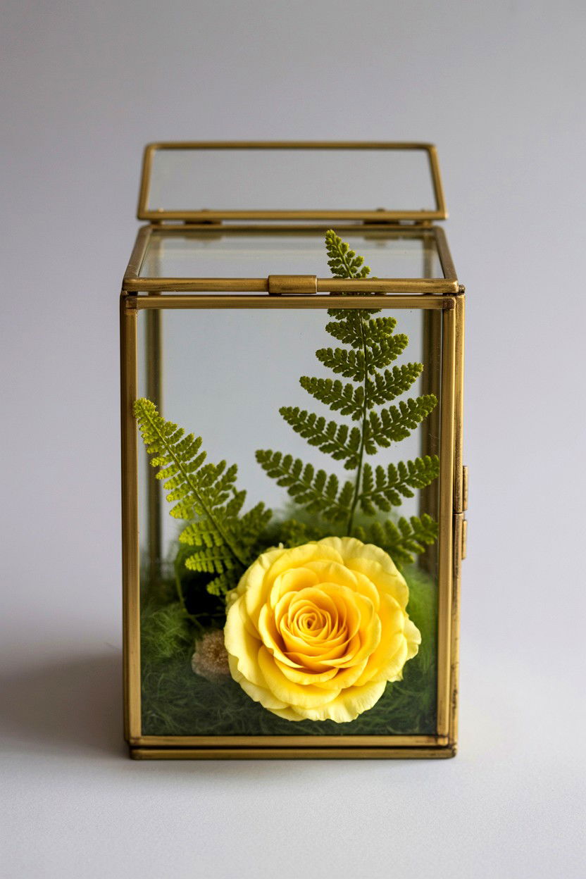 Glass Flower Case - 25 Valentine's Day Preserved Flower Ideas