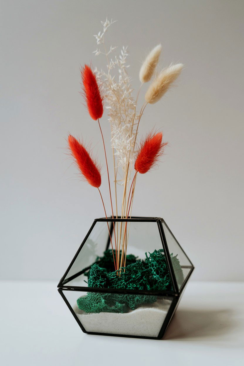Glass Flower Terrarium - 25 Valentine's Day Dried Flower Ideas