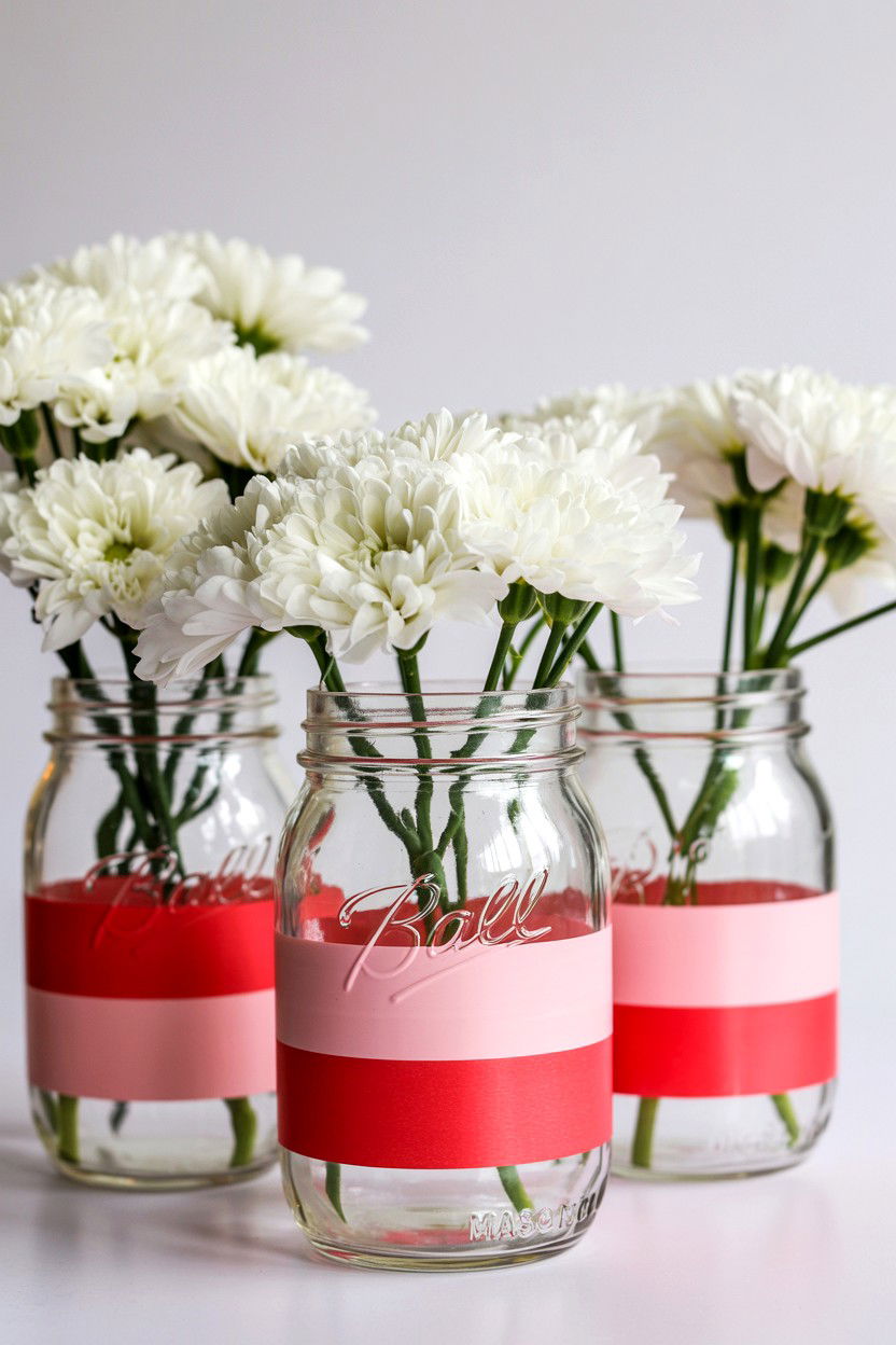 Glass Jar Decoration - 25 Valentine's Day Washi Tape Ideas