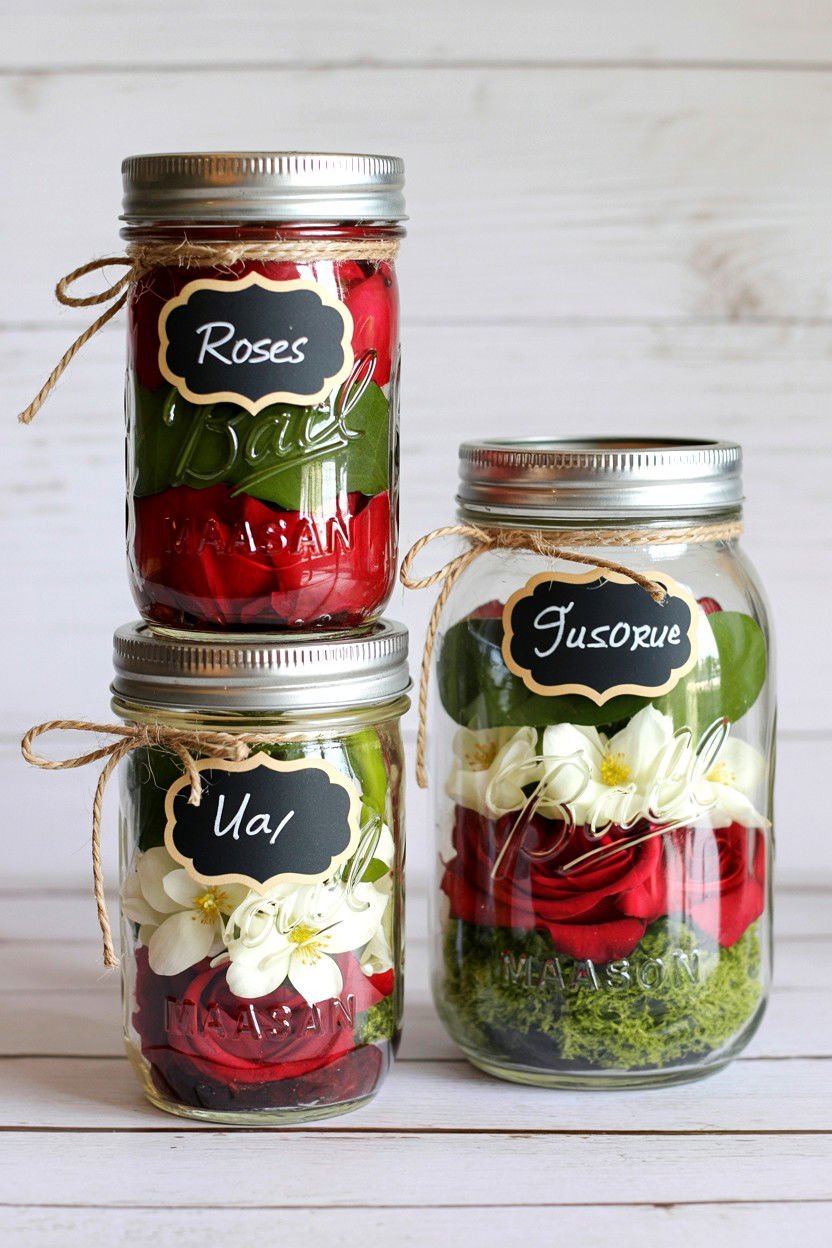 Glass Mason Jar Potpourri - 25 Valentine's Day Potpourri Ideas