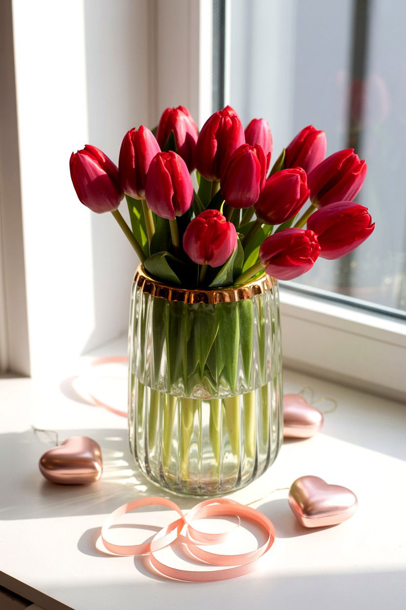 Glass Vase - 25 Glam Valentine's Day Decor Ideas