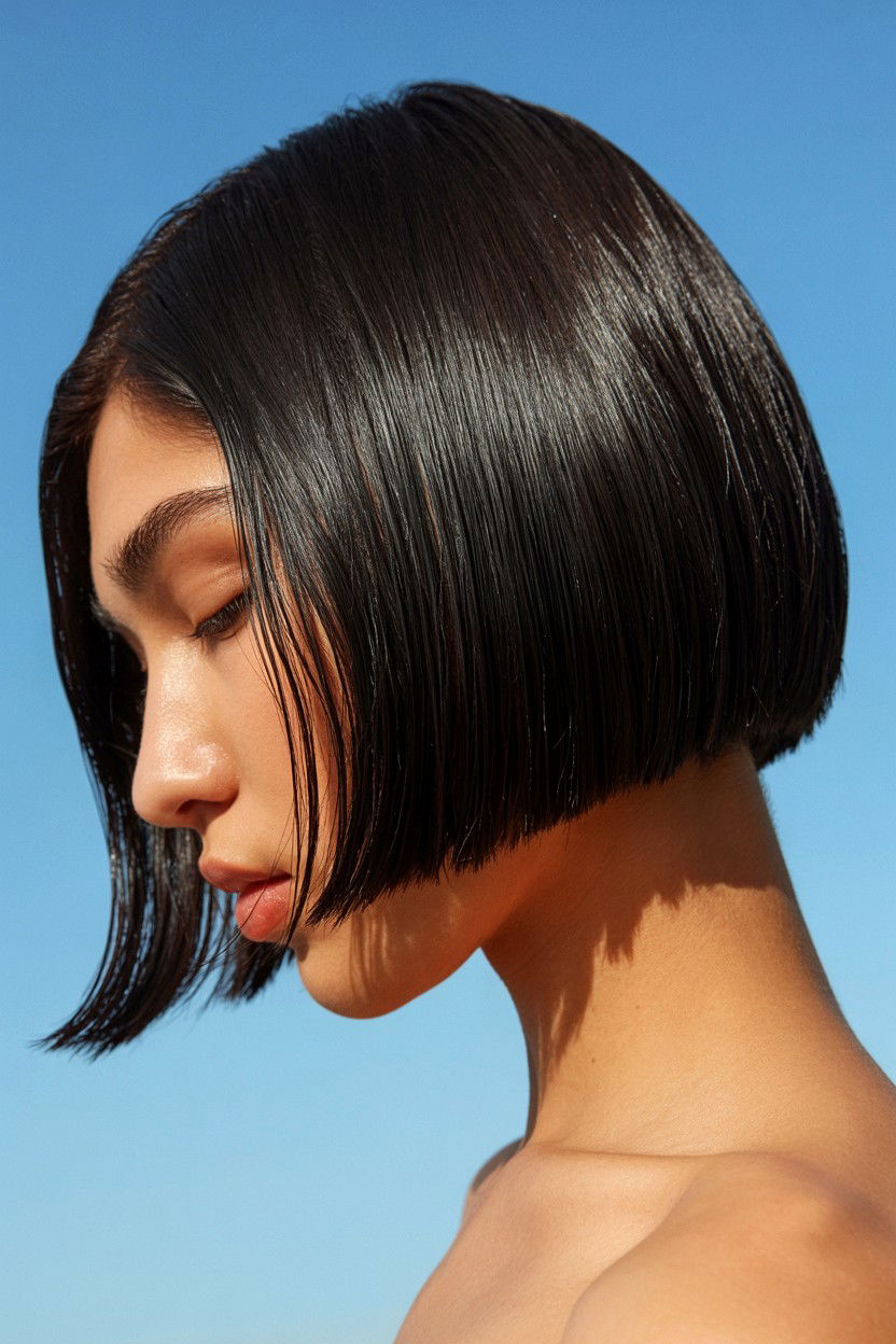 Glass hair shine - 25 Valentine's Day Straight Hair Ideas