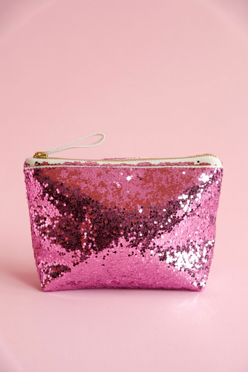 Glitter Canvas Pouch - 25 Valentine's Day Pouch Ideas