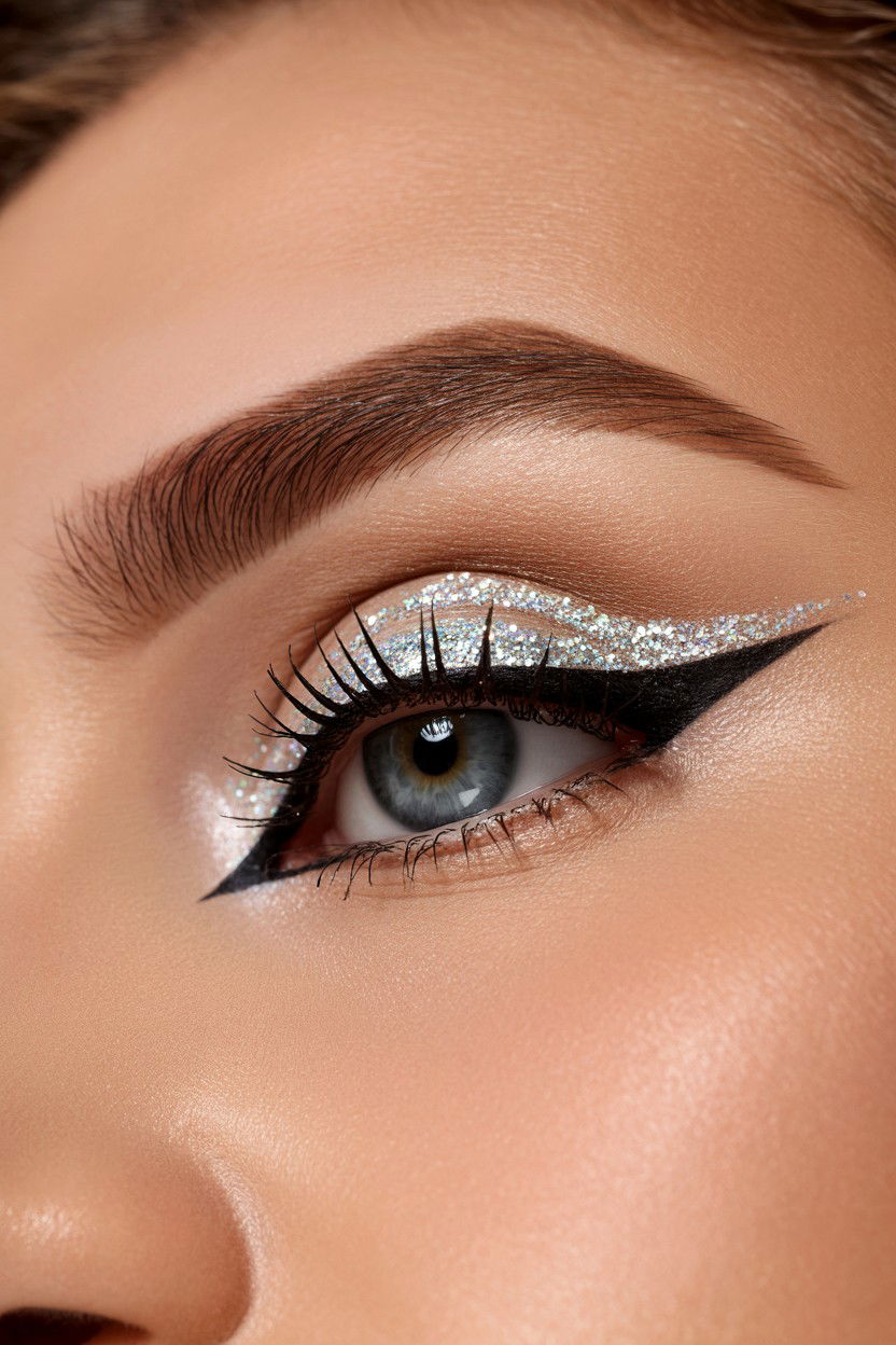 Glitter Cut Crease - 25 Valentine's Day Doe Eye Makeup