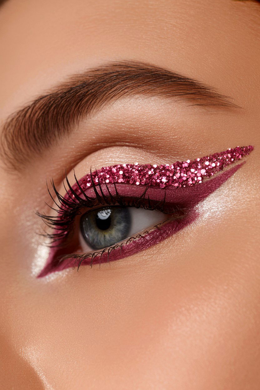 Glitter Cut Crease - 25 Valentine's Day Eyeshadow Ideas