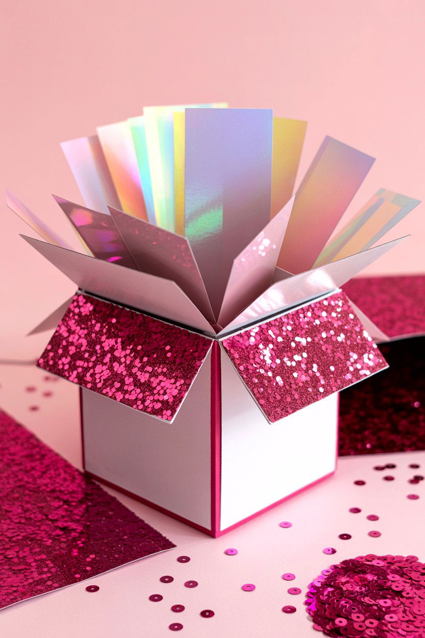 Glitter Explosion Box - 25 Valentine's Day Explosion Box Ideas