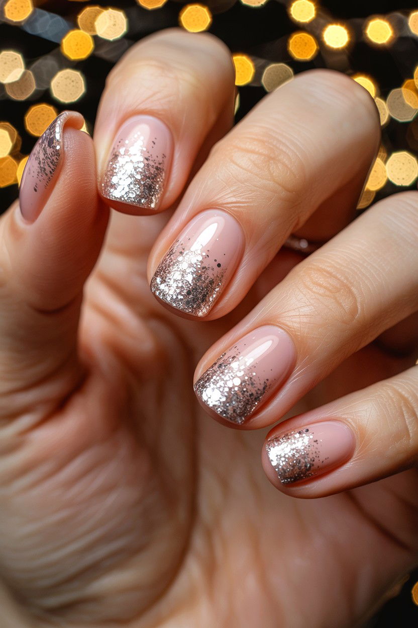 Glitter Gradient Nail - 25 Easy Valentine's Day Nail Designs