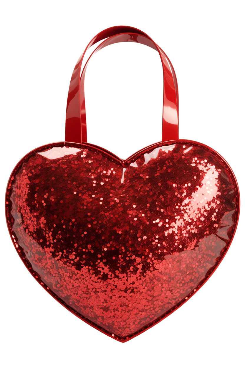 Glitter Heart Bag - 25 Valentine's Day Treat Bag Ideas