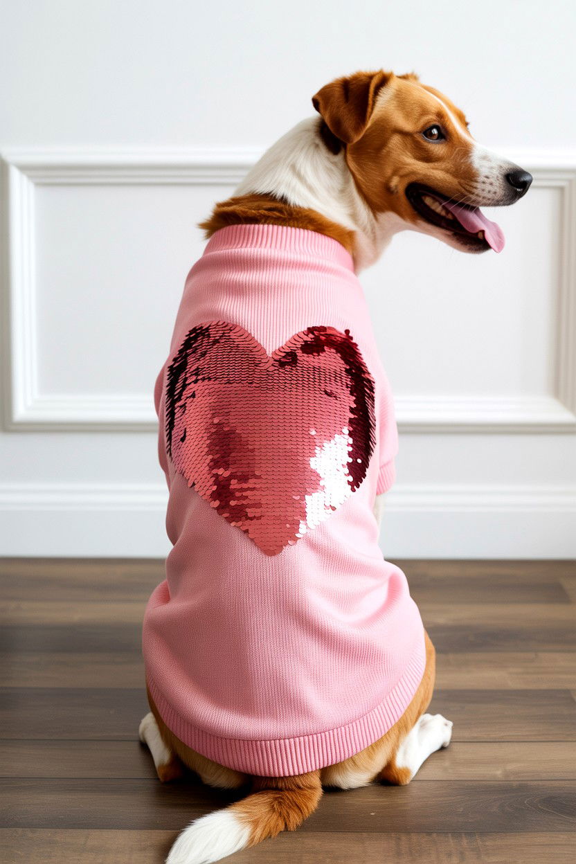 Glitter Heart Dog Sweater - 25 Valentine's Day Pet Sweater Ideas