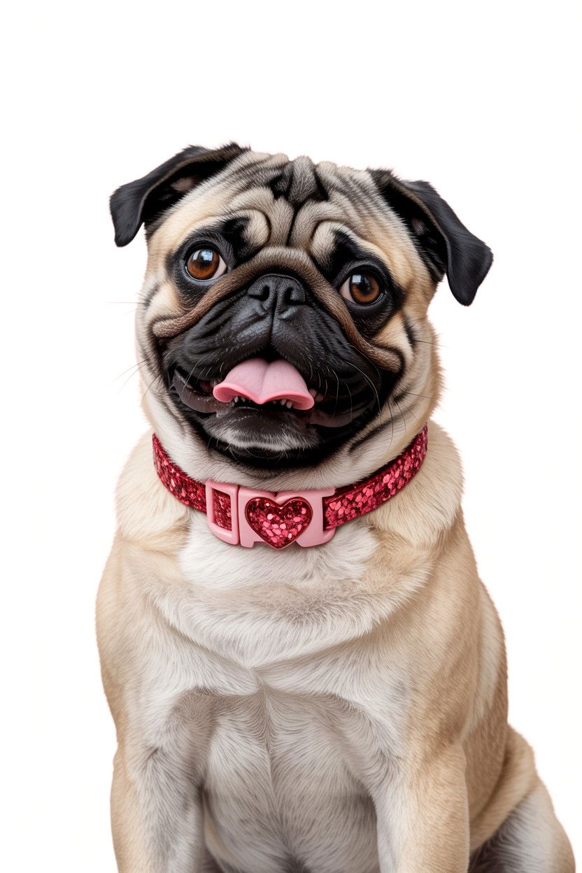 Glitter Heart Pet Collar - 25 Valentine's Day Pet Collar Ideas