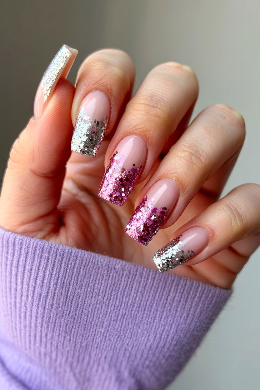 Glitter Ombre Nails - 25 Ombre Valentine's Day Nail Ideas