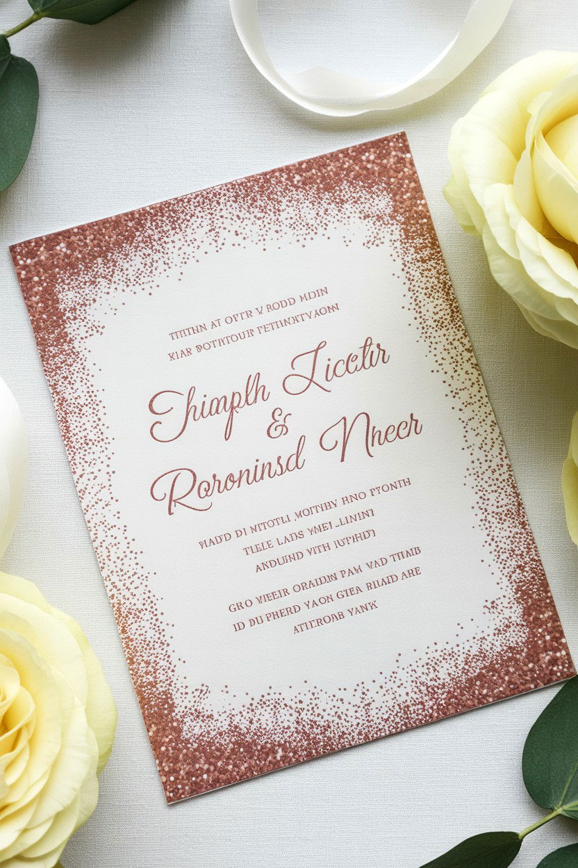 Glitter Wedding Invitation - 25 Valentine's Day Wedding Invitation Ideas