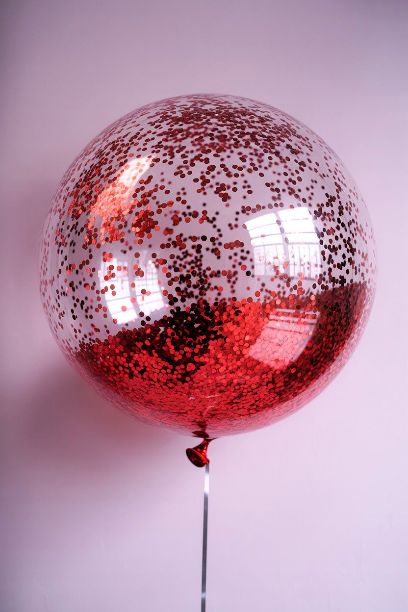 Glitter filled balloon - 25 Valentine's Day Balloon Centerpiece Ideas