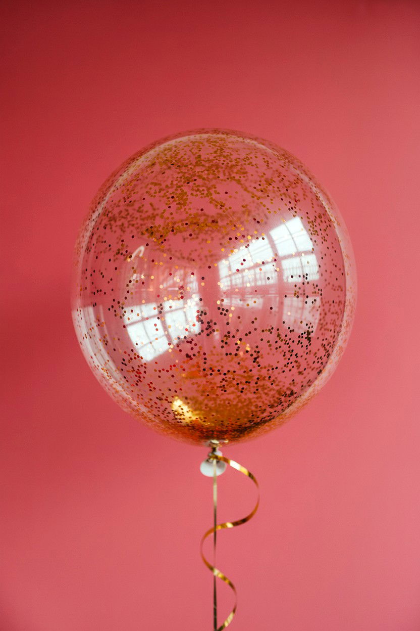 Glitter filled clear balloon - 25 Valentine's Day Clear Balloon Ideas