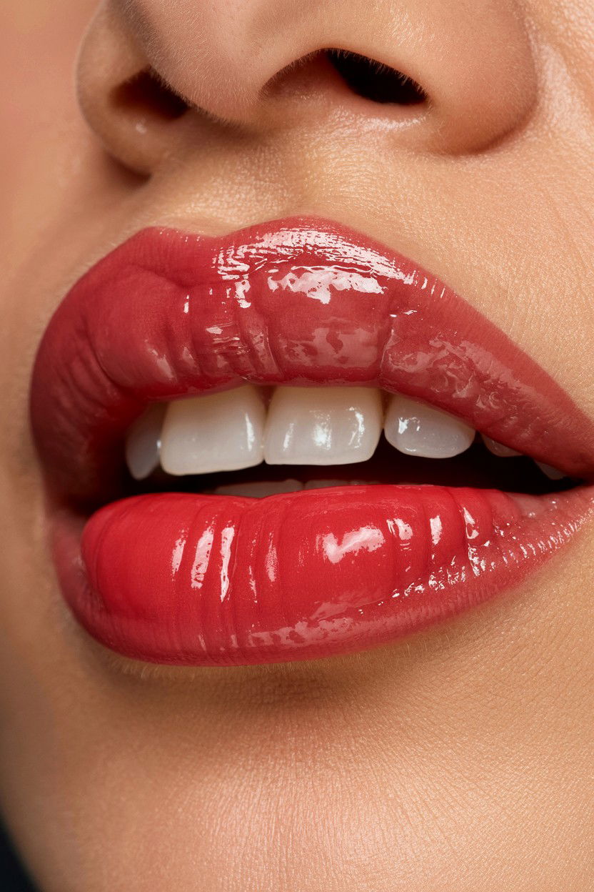 Glossy Cherry Lips - 25 Valentine's Day Lip Looks