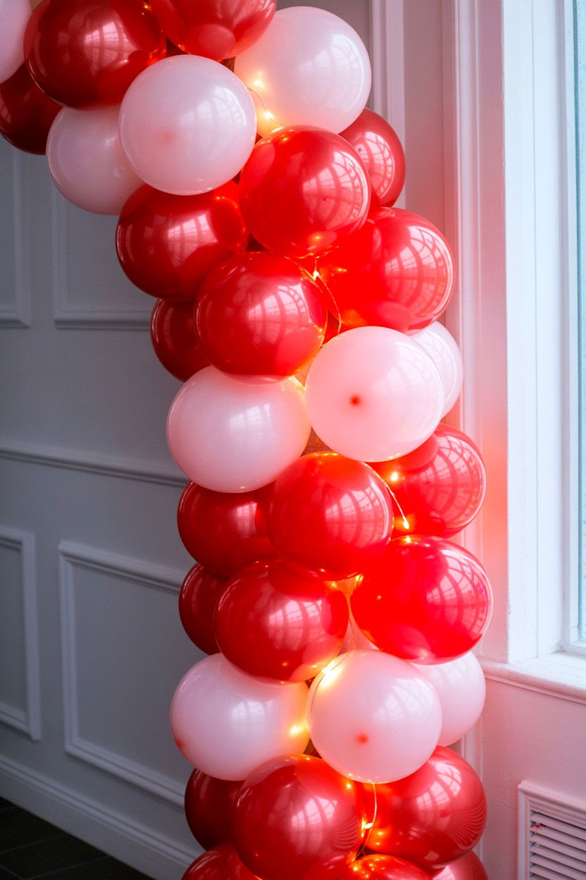 Glowing Balloon Arch - 25 Valentine's Day LED Balloon Ideas