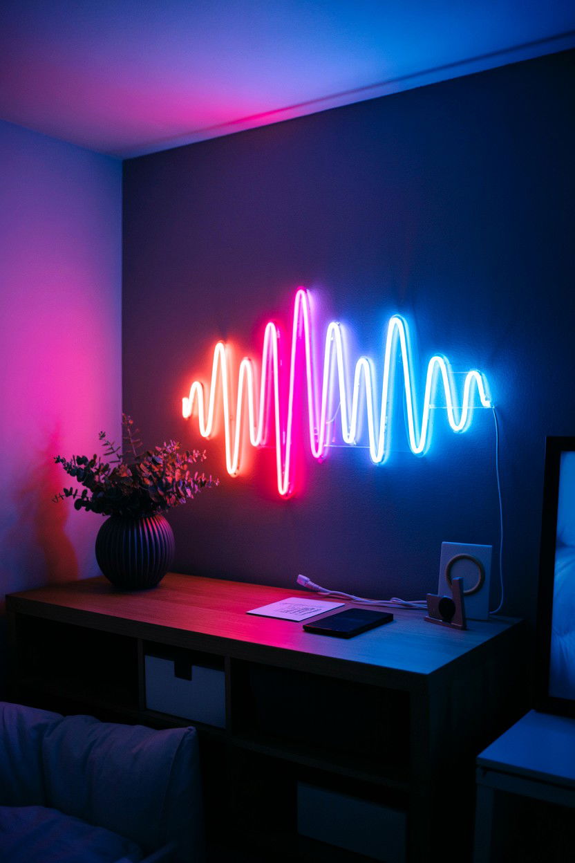 Glowing Sound Wave Art - 25 Valentine's Day Sound Wave Art Ideas