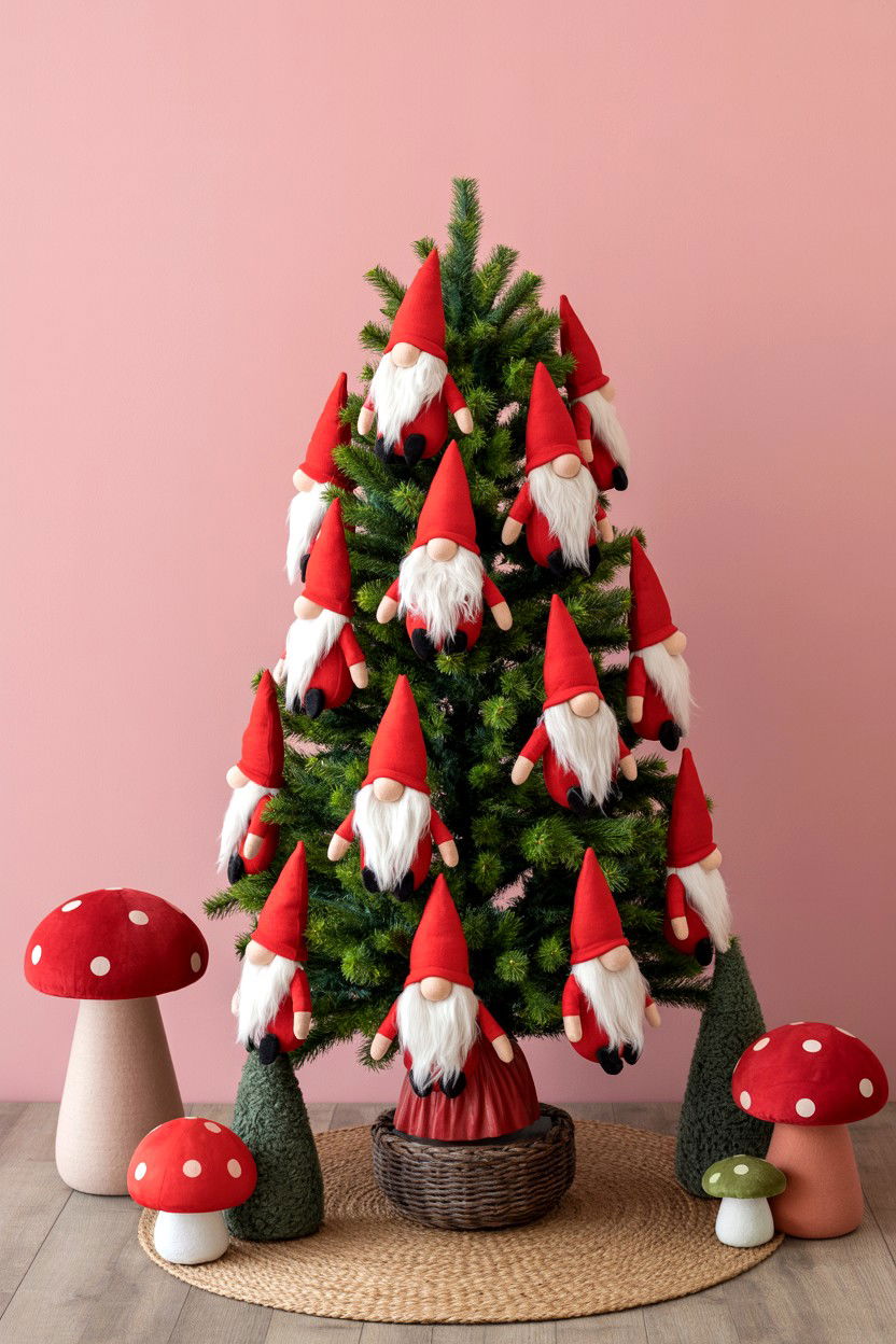 Gnome Valentine Tree - 25 Valentine's Day Tree Decorating Ideas