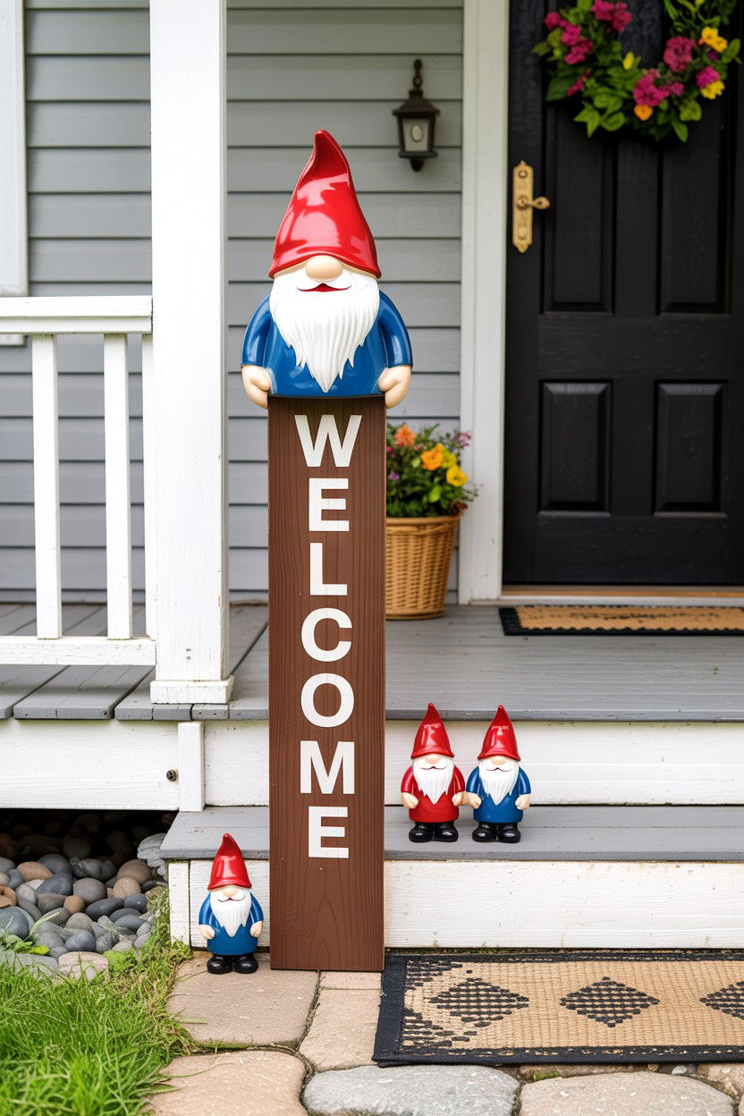 Gnome welcome sign - 25 Valentine's Day Welcome Sign Ideas