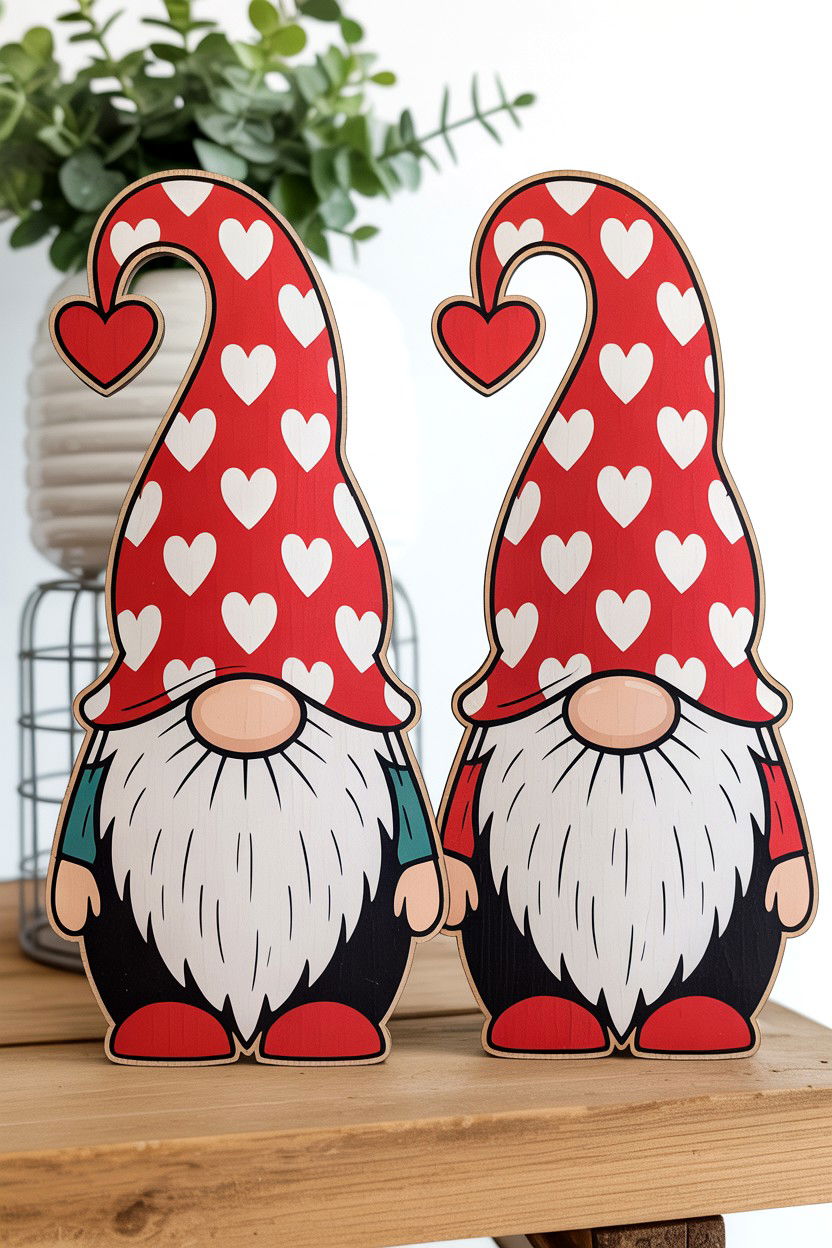 Gnomes Valentine Decor Sign - 25 Valentine's Day Tiered Tray Sign Ideas