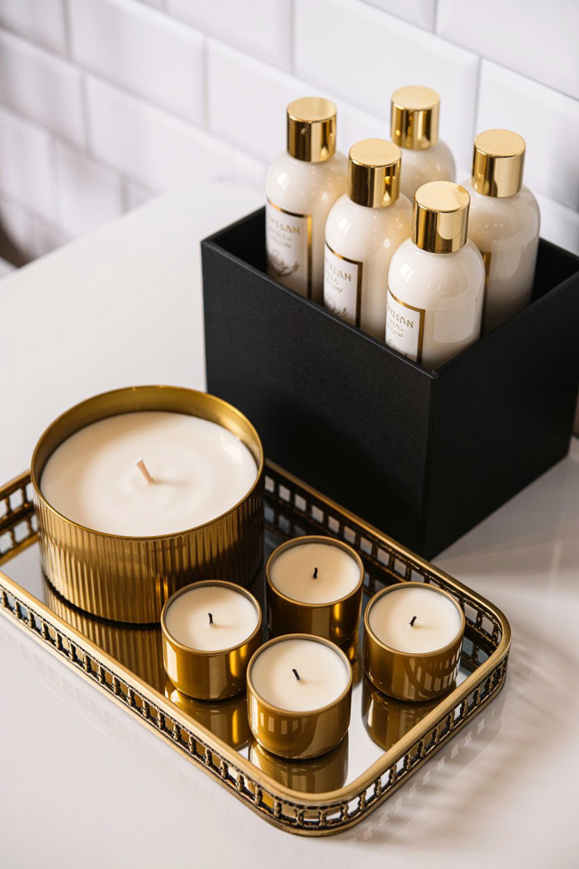 Gold Accented Spa Set - 25 Valentine's Day Bath Gift Basket Ideas