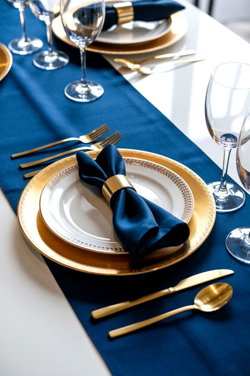 Gold Accents Tableware - 25 Romantic Table Setting Ideas