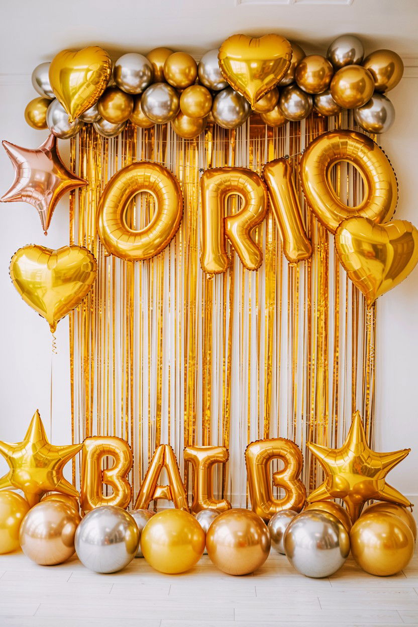 Gold Balloon Photo Booth - 25 Valentine's Day Gold Balloon Ideas