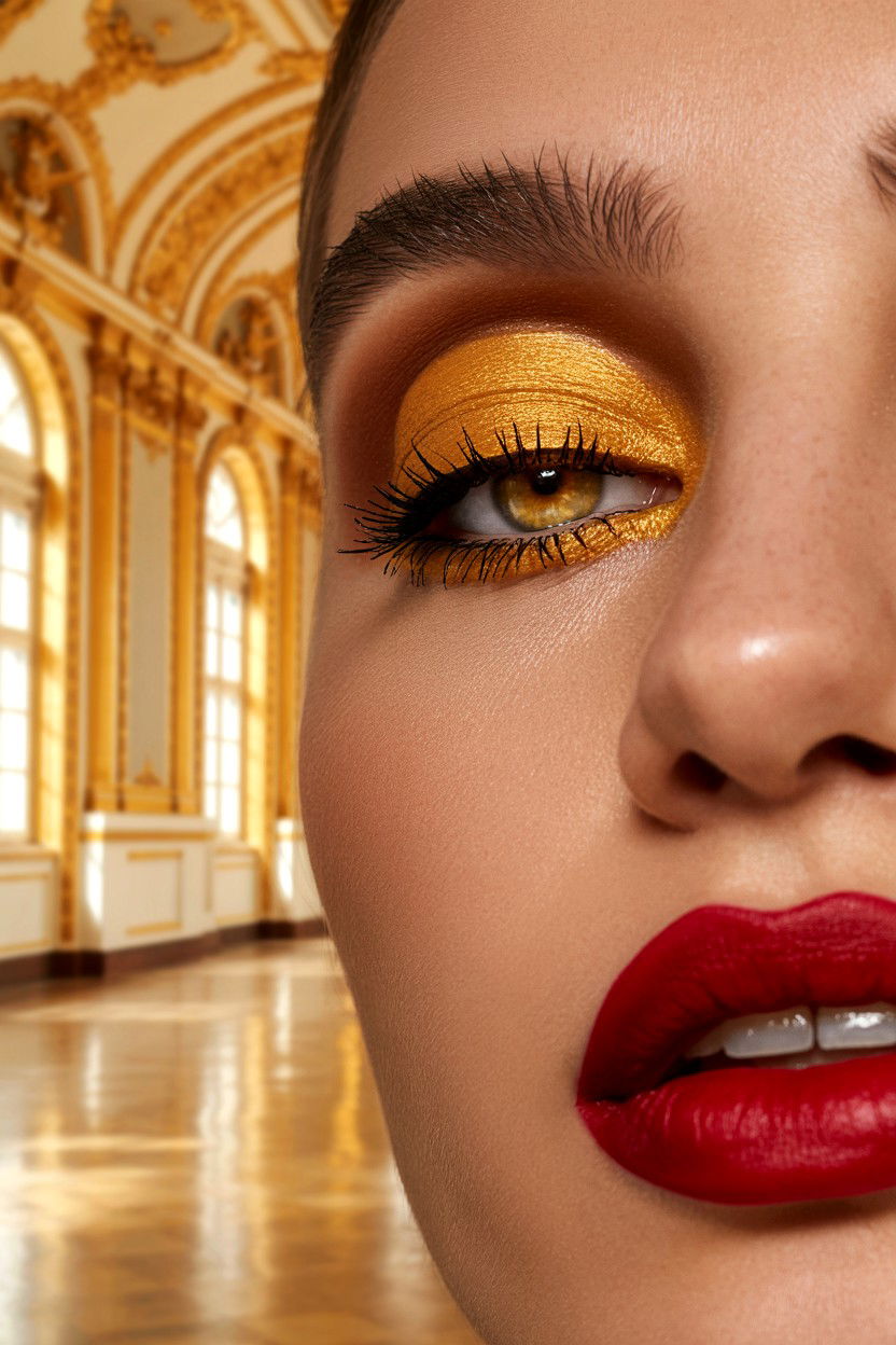 Gold Cut Crease - 25 Cut Crease Valentine's Day Makeup Ideas