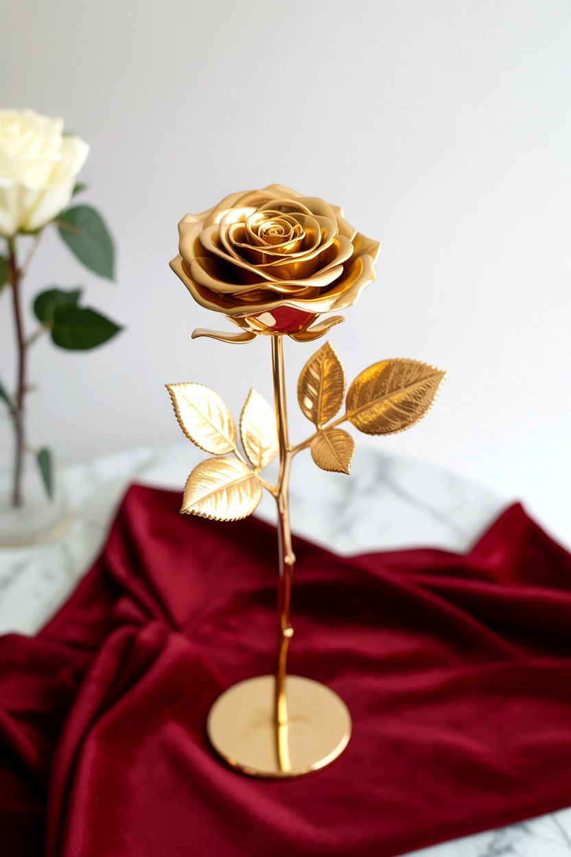 Gold Dipped Infinity Rose - 25 Valentine's Day Infinity Rose Ideas