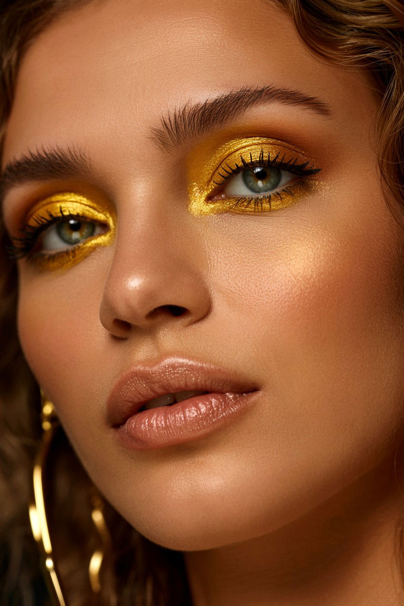 Gold Eyeshadow - 25 Easy Valentine's Day Makeup Looks