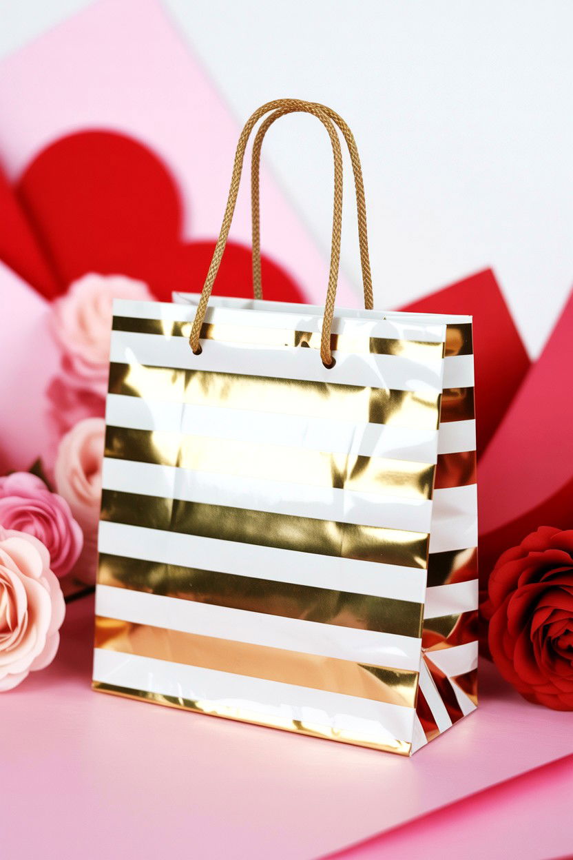 Gold Foil Bag - 25 Valentine's Day Treat Bag Ideas