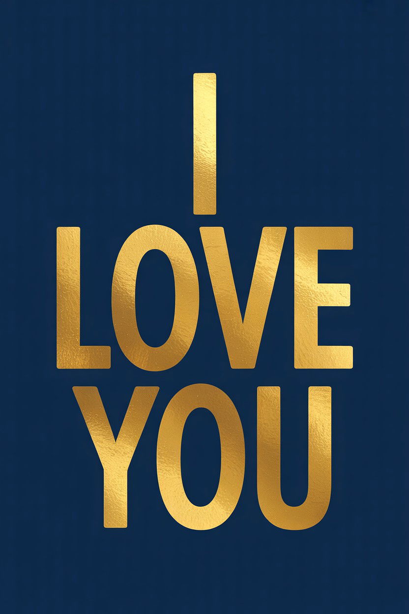 Gold Foil Lettering Card - 25 Romantic Valentine's Day Card Ideas