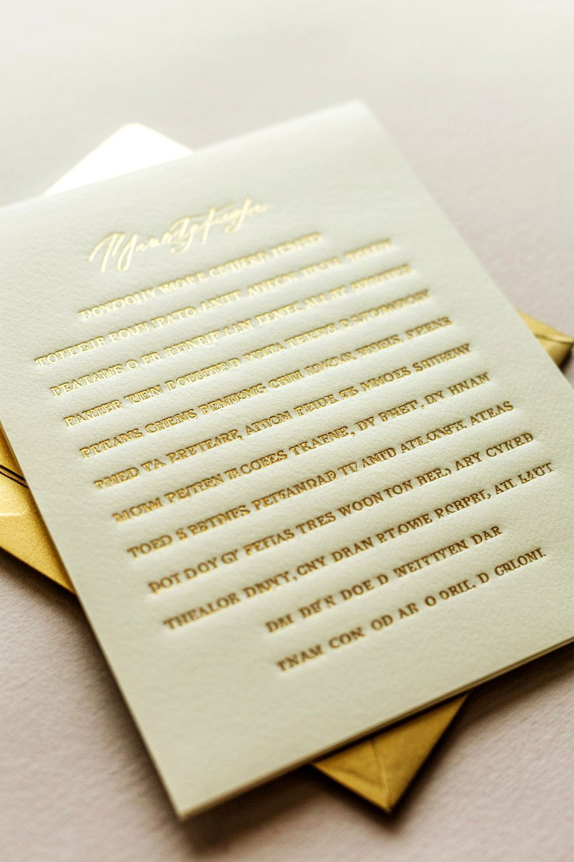 Gold Foil Letterpress Stationery - 25 Valentine's Day Wedding Invitation Ideas