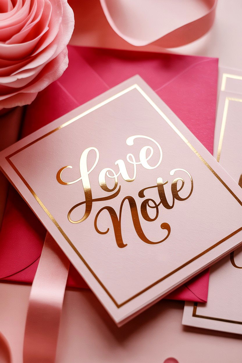 Gold Foil Love Notes - 25 Valentine's Day Stationery Ideas