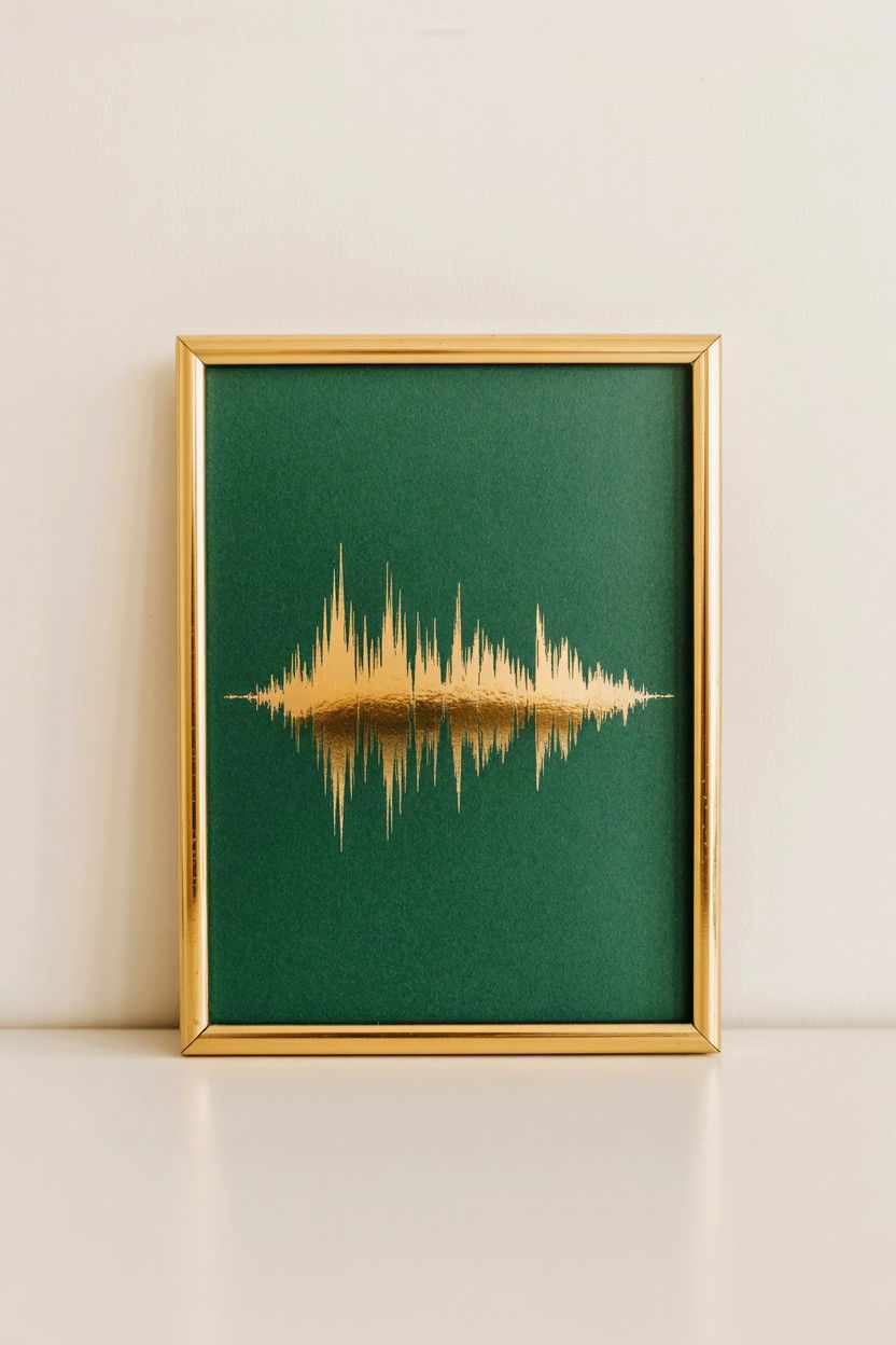 Gold Foil Sound Wave - 25 Valentine's Day Sound Wave Art Ideas