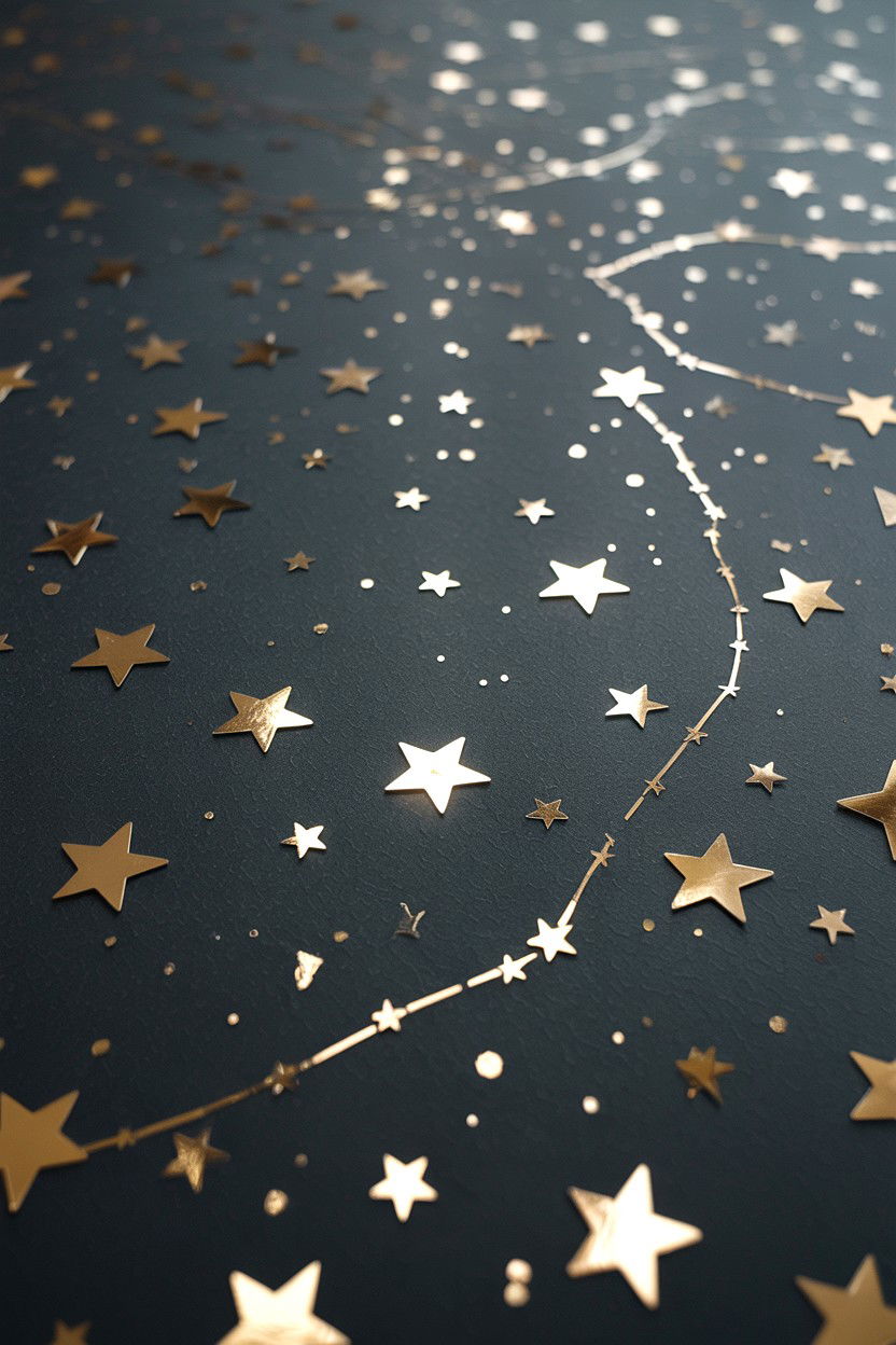 Gold Foil Star Map - 25 Valentine's Day Star Map Ideas