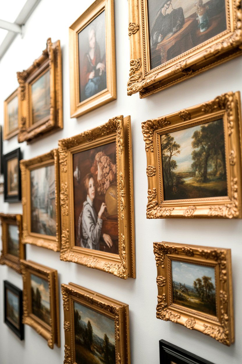 Gold Frame Gallery - 25 Valentine's Day Gallery Wall Ideas