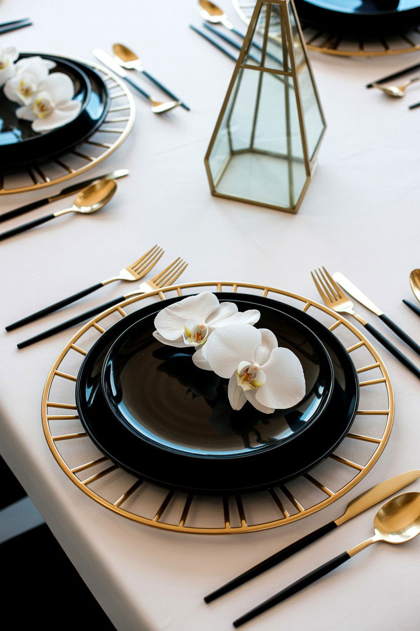 Gold Geometric Charger - 25 Valentine's Day Charger Plate Ideas