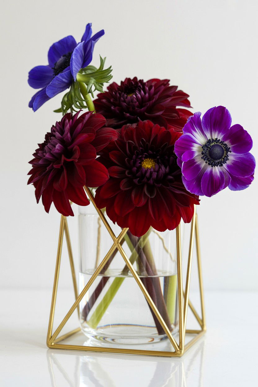 Gold Geometric Metal Vase - 25 Valentine's Day Flower Vase Ideas