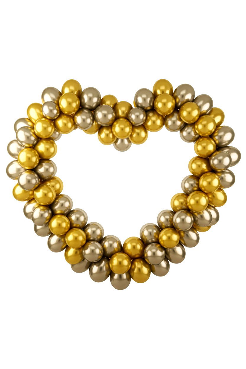 Gold Heart Balloon Arch - 25 Valentine's Day Gold Balloon Ideas