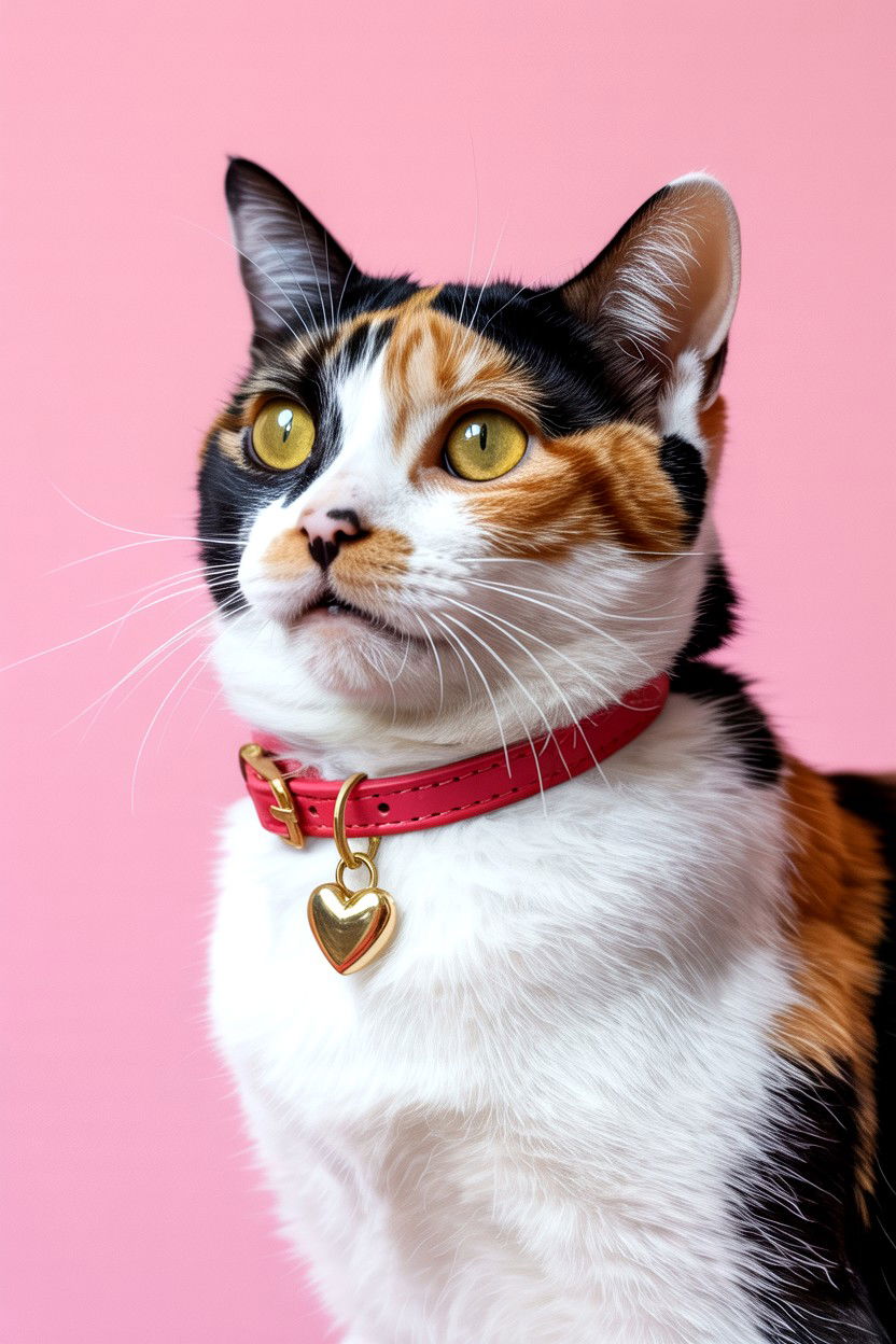 Gold Heart Charm Pet Collar - 25 Valentine's Day Pet Collar Ideas