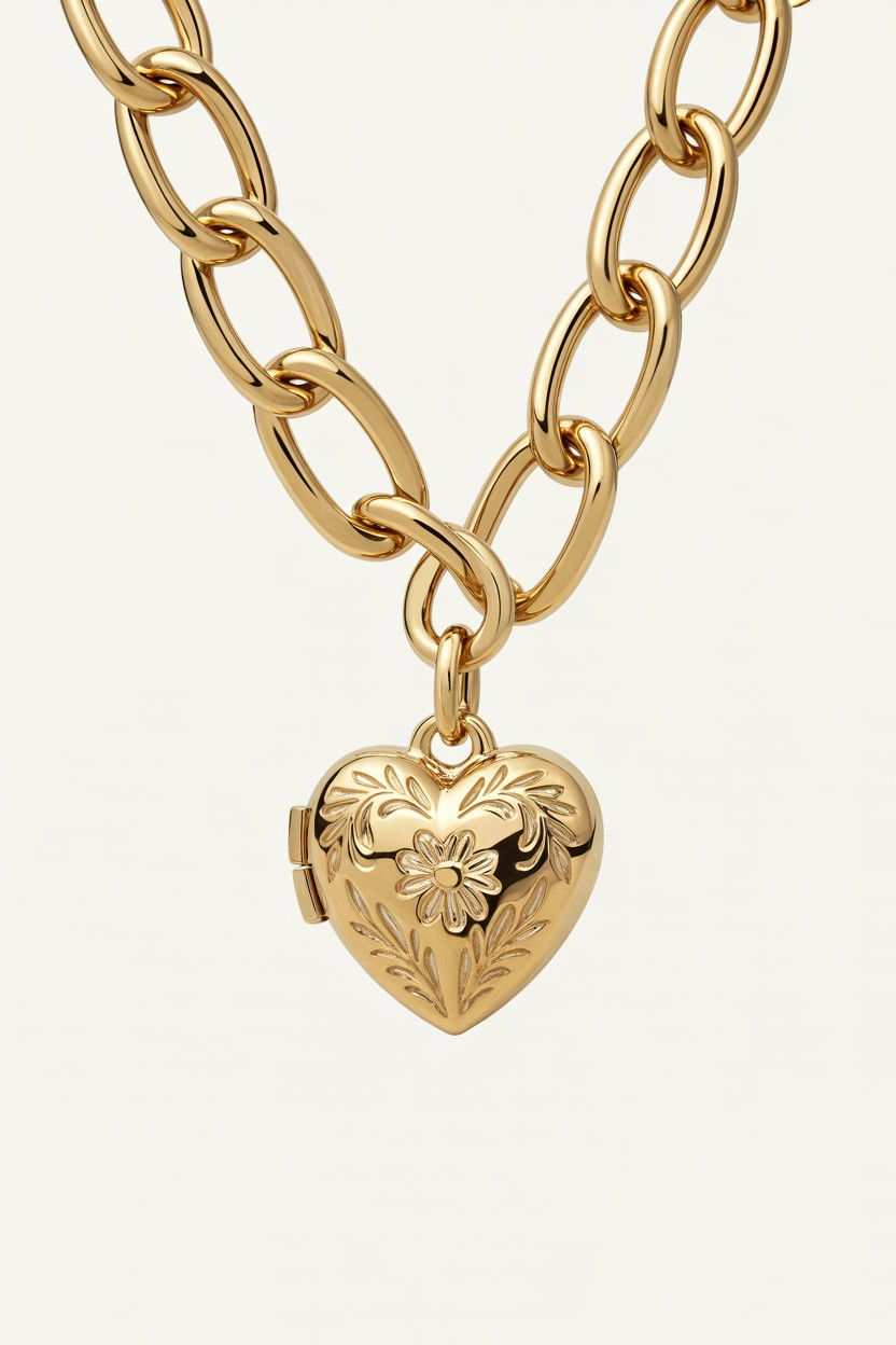 Gold Heart Locket - 25 Valentine's Day Charm Bracelet Ideas