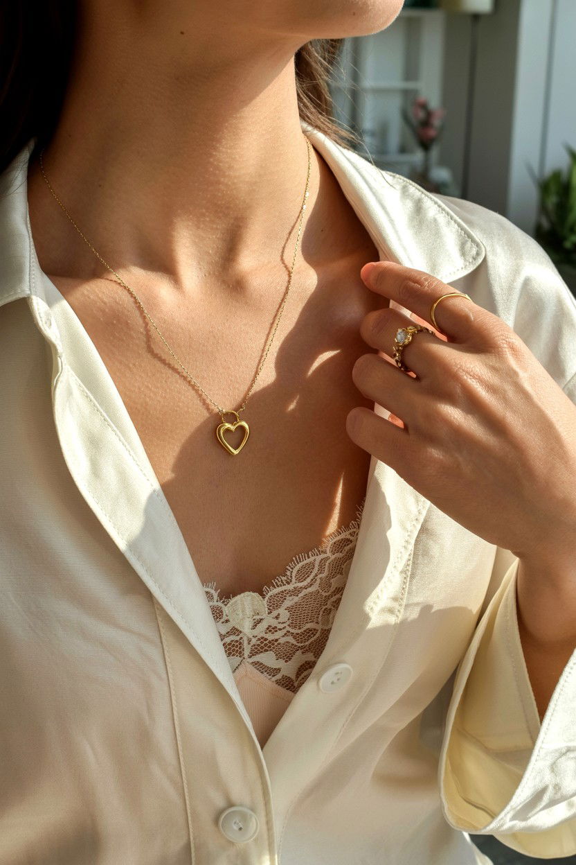 Gold Heart Necklace - 25 Aesthetic Valentine's Day Gifts for Her