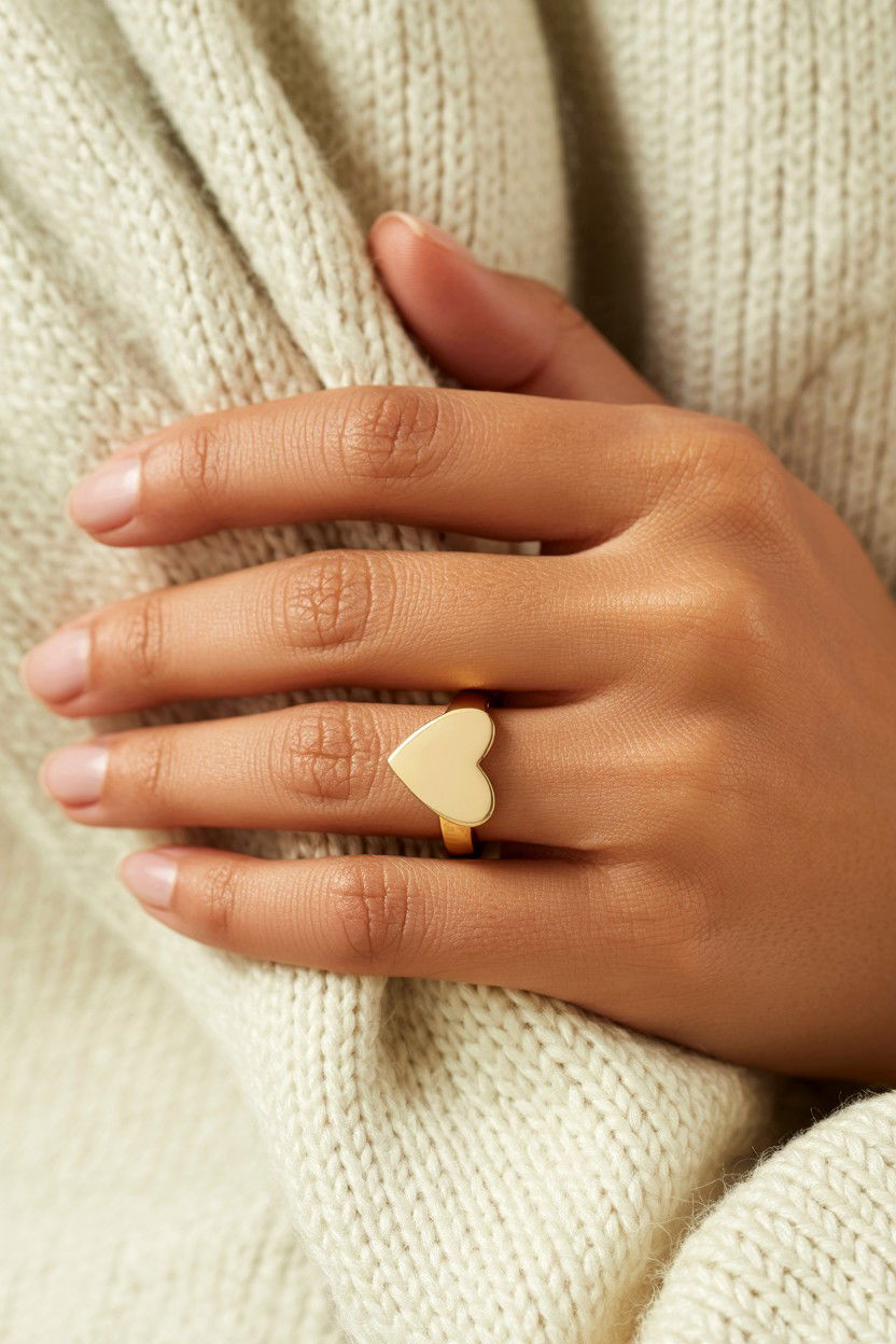 Gold Heart Ring - 25 Valentine's Day Ring Ideas