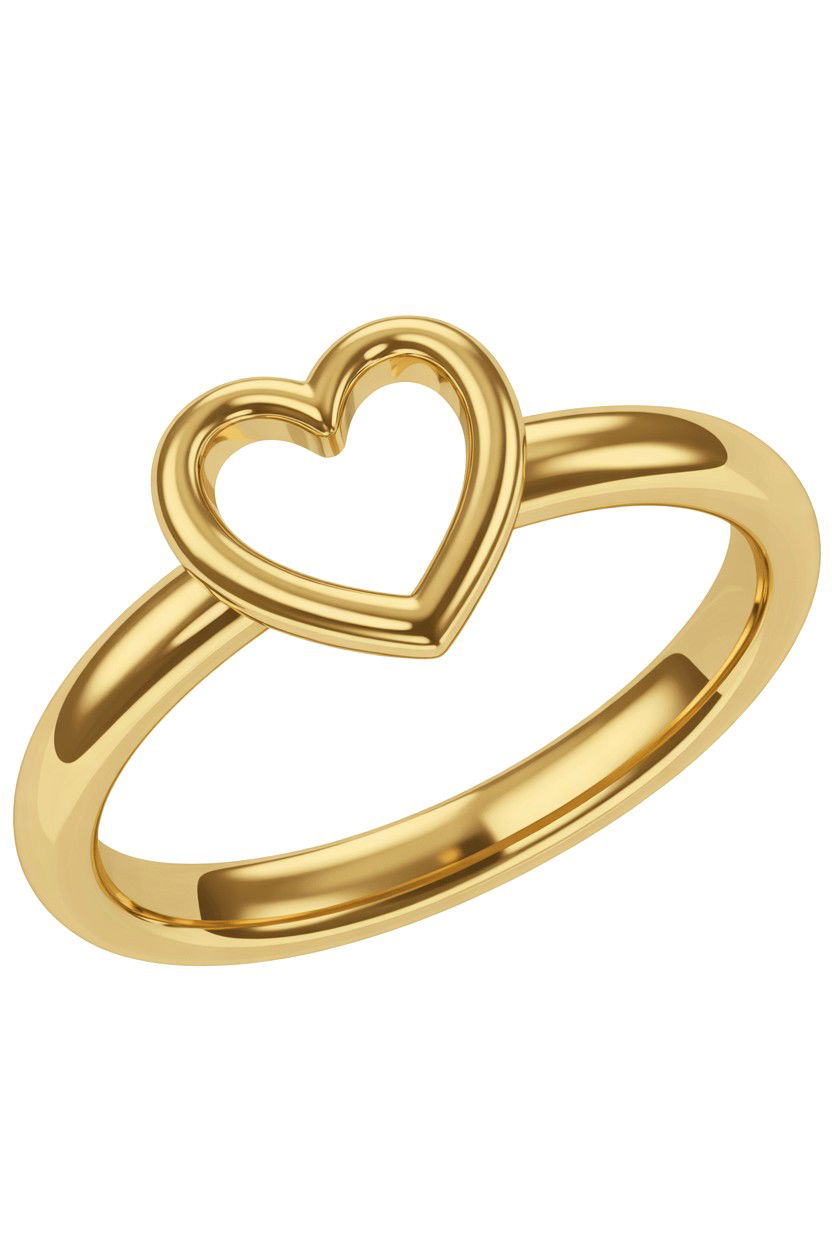 Gold Heart Ring - 25 Valentine's Day Promise Ring Ideas