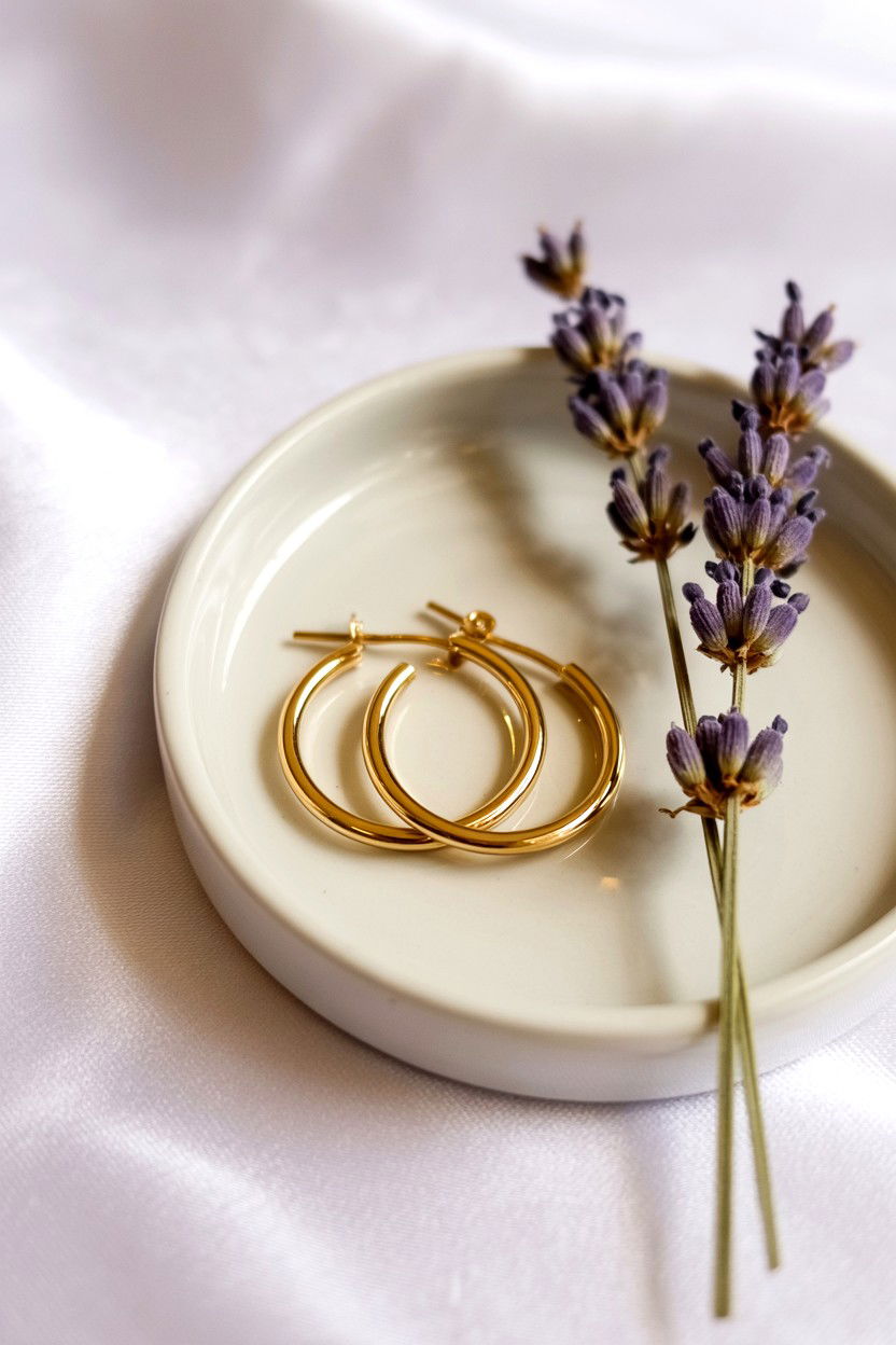 Gold Hoop Earrings - 25 Minimalist Valentine's Day Ideas